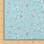 Satin Baumwolle Natur Türkis - Ribes y Casals