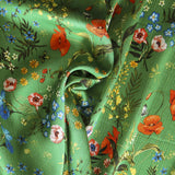 Satin Bambula Floral Grün - Ribes y Casals
