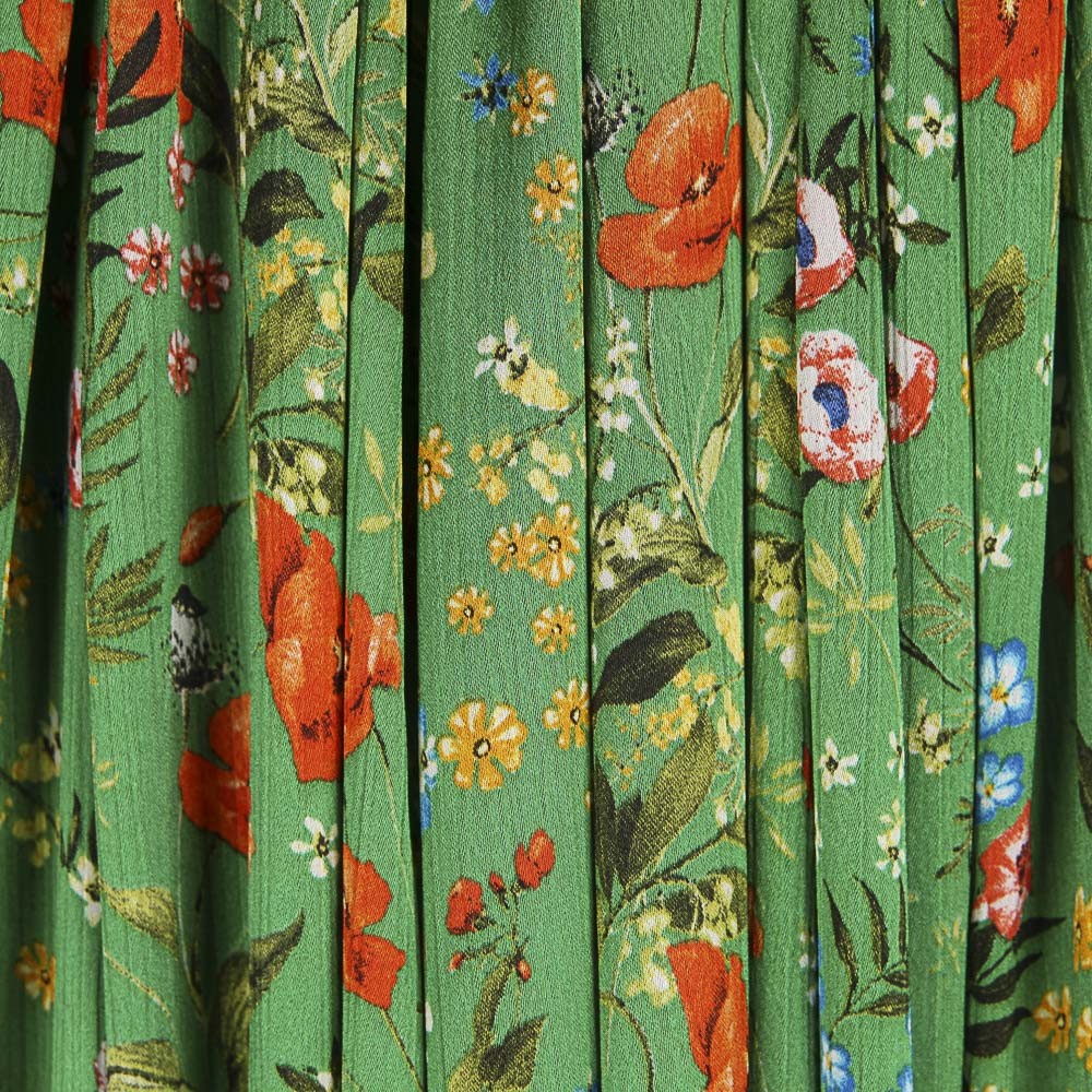Satin Bambula Floral Grün - Ribes y Casals