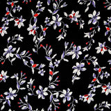 Satin Floral Crepe Blau - Ribes y Casals