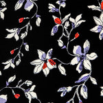 Satin Floral Crepe Blau - Ribes y Casals