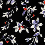 Satin Floral Crepe Blau - Ribes y Casals