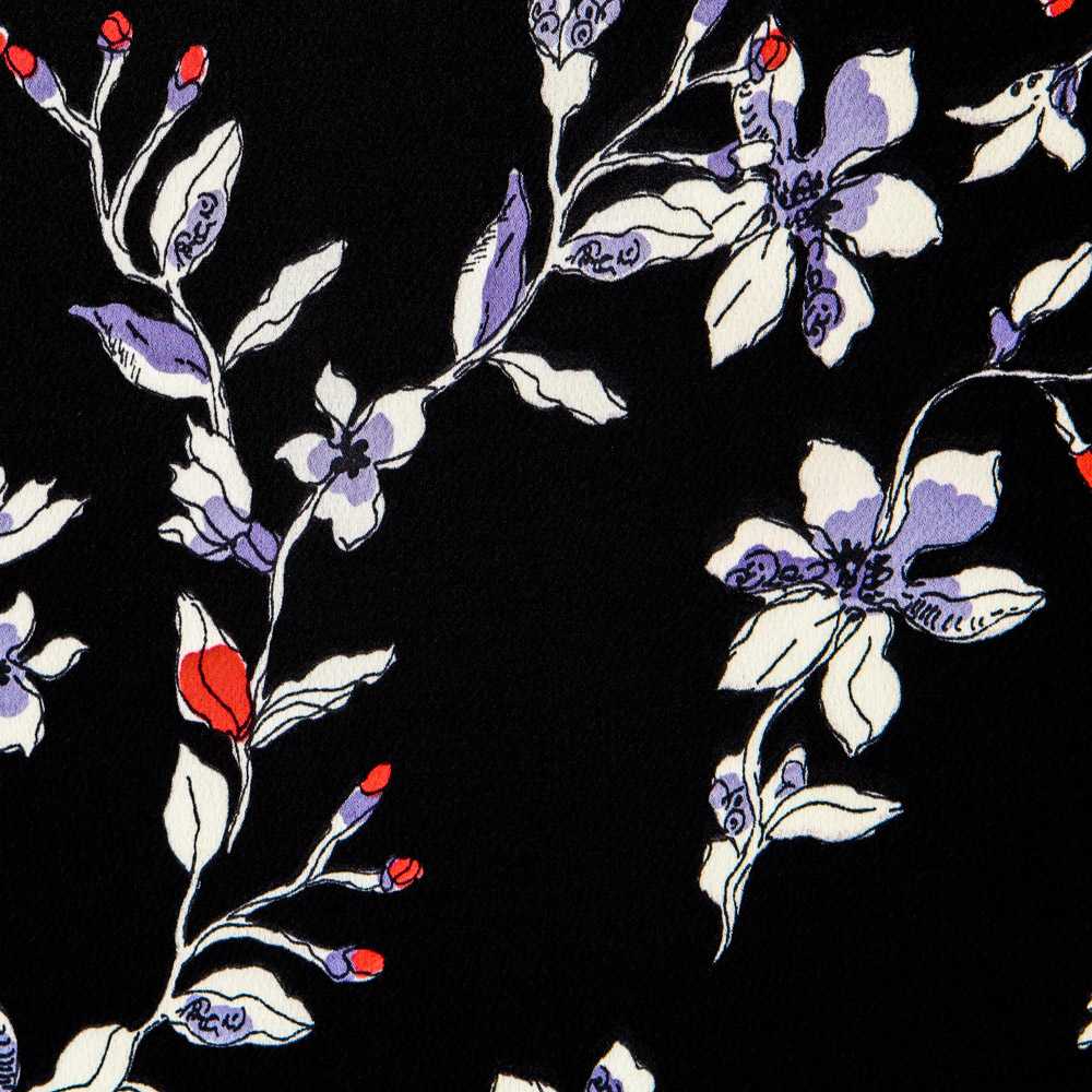 Satin Floral Crepe Blau - Ribes y Casals