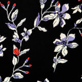 Satin Floral Crepe Blau - Ribes y Casals