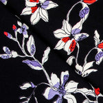 Satin Floral Crepe Blau - Ribes y Casals