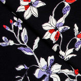 Satin Floral Crepe Blau - Ribes y Casals