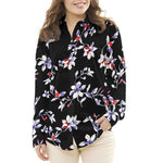 Satin Floral Crepe Blau - Ribes y Casals