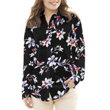 Satin Floral Crepe Blau - Ribes y Casals