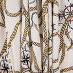 Satin Bedruckt Marineblau Ecru - Ribes y Casals