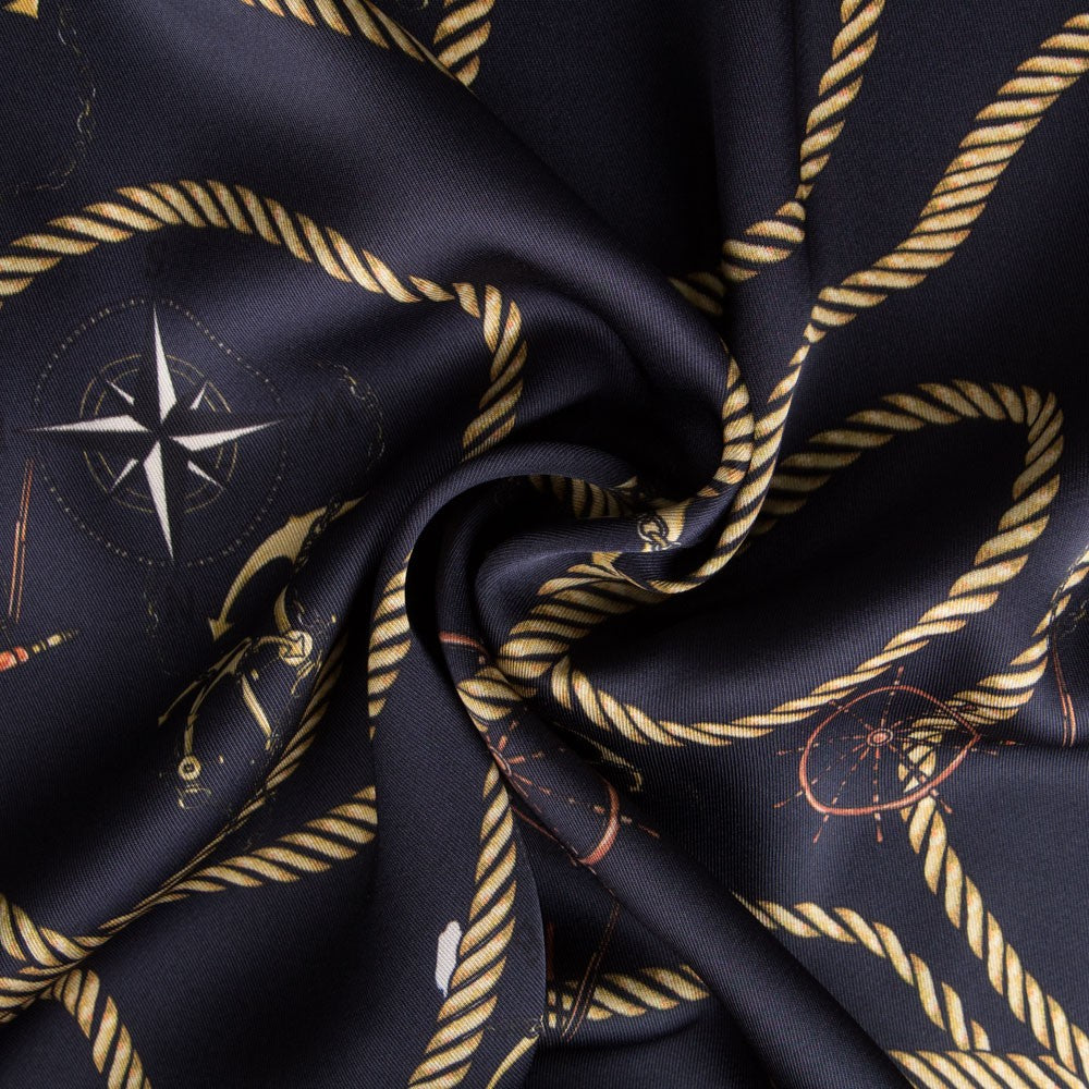Satin Print Dunkelmarine - Ribes y Casals