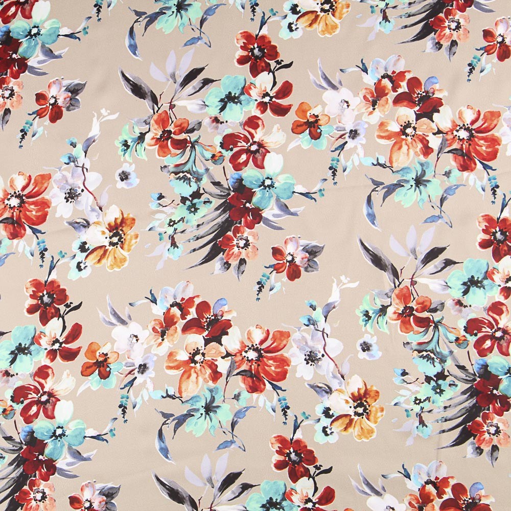Satin Flower Print Nerz - Ribes y Casals