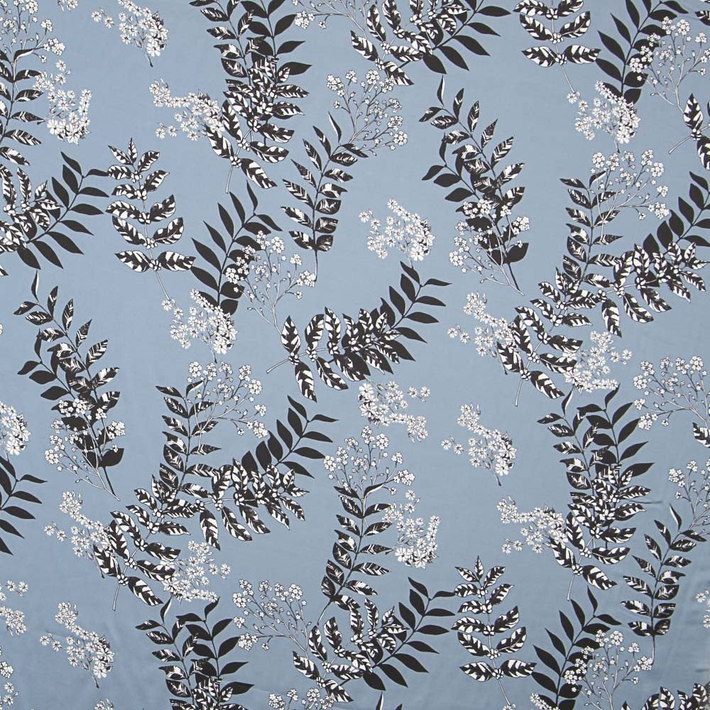 Denim Herb Bedruckter Satin - Ribes y Casals