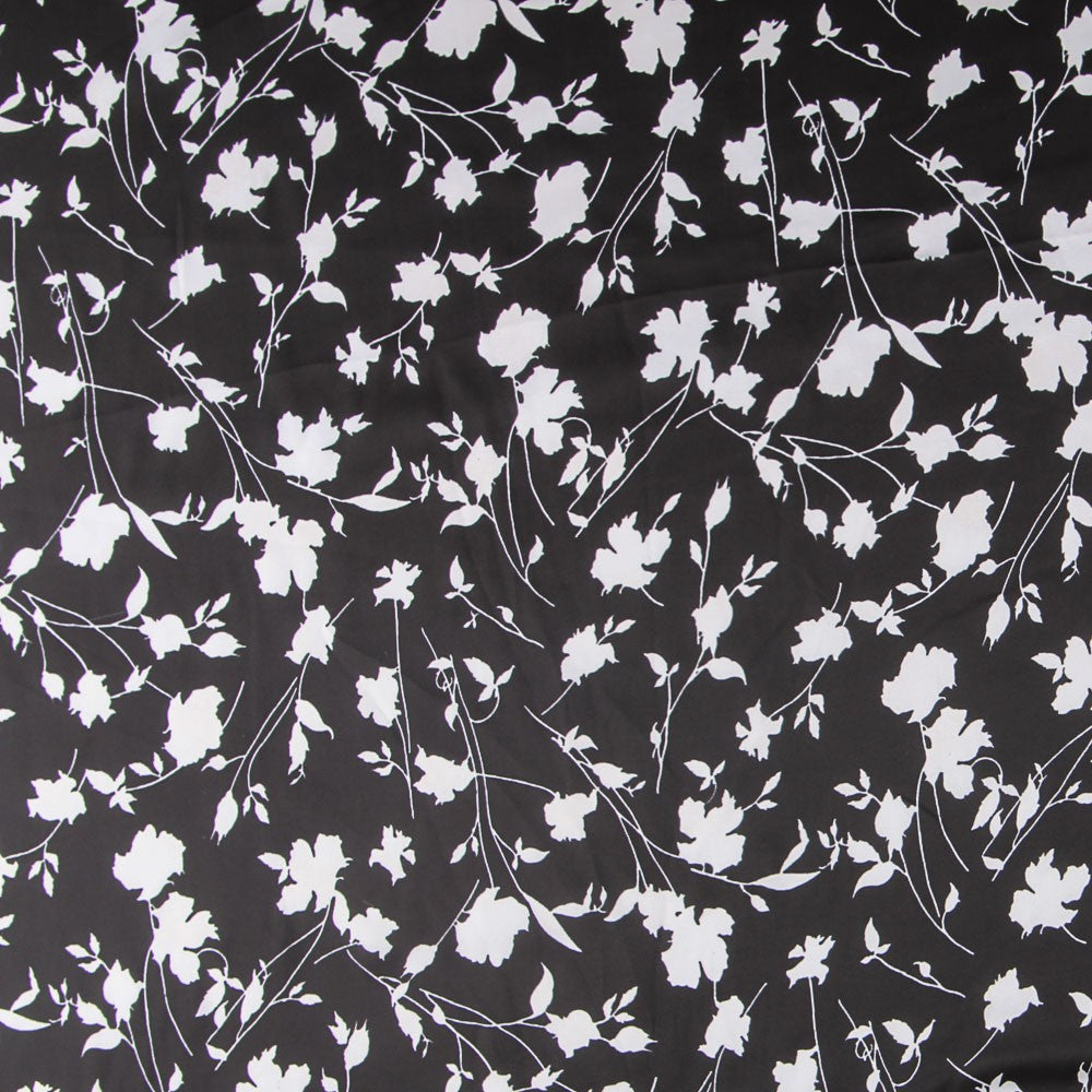 Satin Print Weiße Blätter - Ribes y Casals