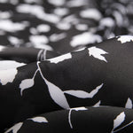 Satin Print Weiße Blätter - Ribes y Casals
