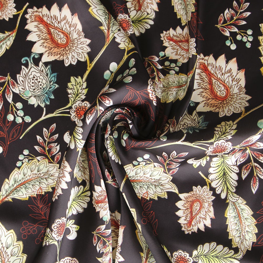 Satin Indische Blume Schwarz - Ribes y Casals