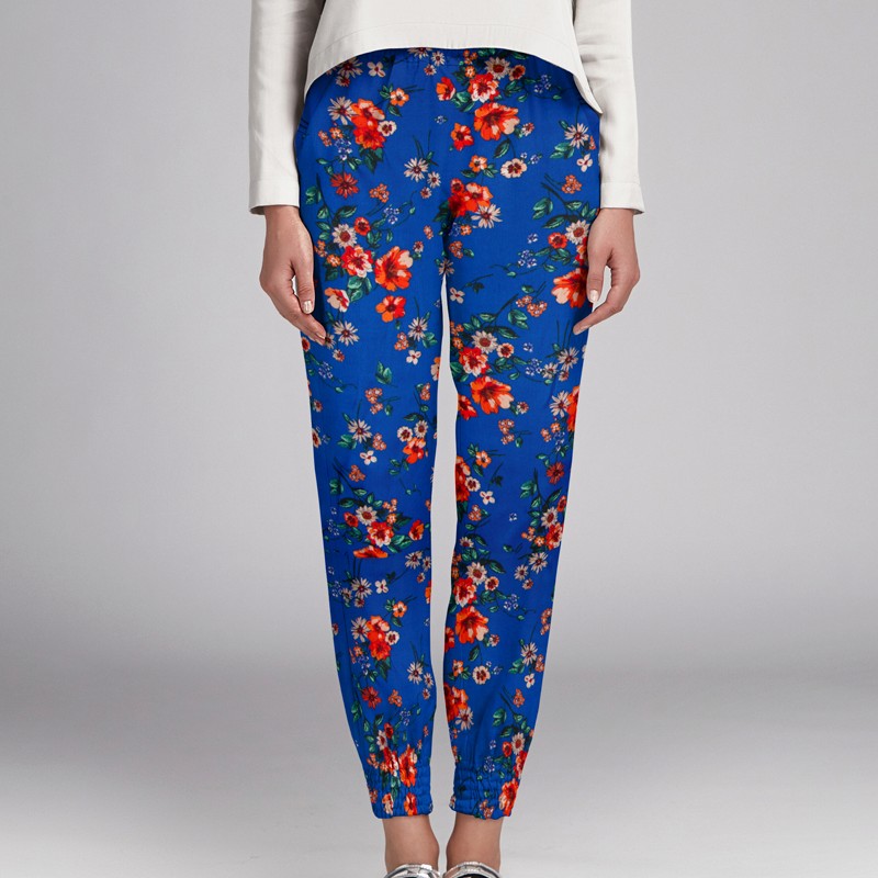 Satin Floral Asia Blau - Ribes y Casals