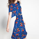 Satin Floral Asia Blau - Ribes y Casals