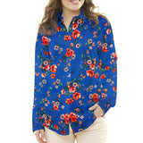 Satin Floral Asia Blau - Ribes y Casals