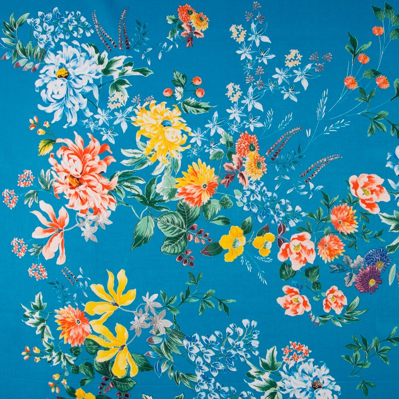 Hellblauer geblümter Satin - Ribes y Casals