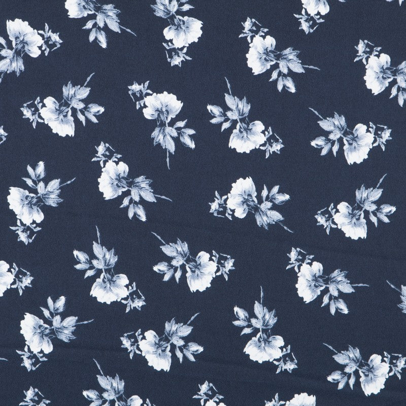 Satin Floral Blauer Hintergrund - Ribes y Casals