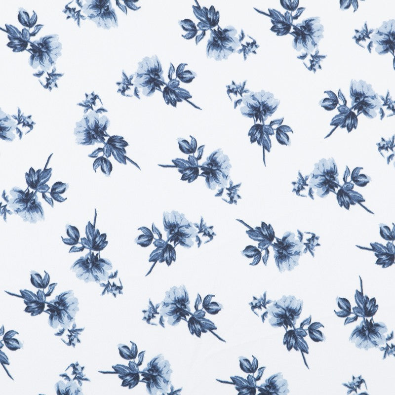 Satin Floral Weißer Hintergrund - Ribes y Casals