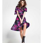Satin Floral Impact Schwarz - Ribes y Casals