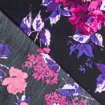 Satin Floral Impact Schwarz - Ribes y Casals