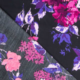 Satin Floral Impact Schwarz - Ribes y Casals
