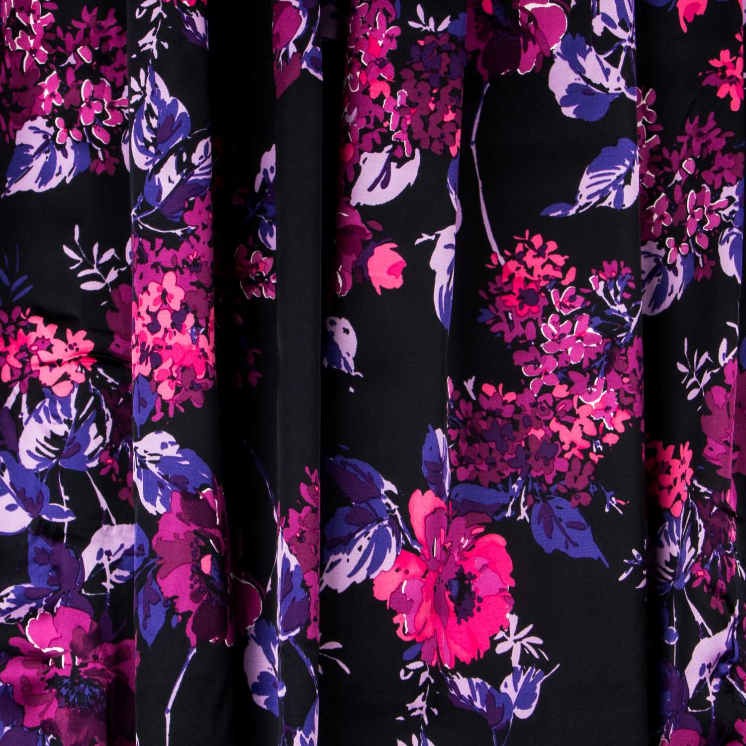 Satin Floral Impact Schwarz - Ribes y Casals