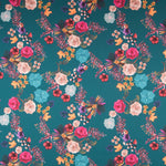 Satin Floral Winter Smaragd - Ribes y Casals