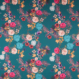 Satin Floral Winter Smaragd - Ribes y Casals