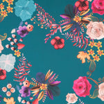 Satin Floral Winter Smaragd - Ribes y Casals