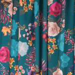 Satin Floral Winter Smaragd - Ribes y Casals