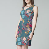 Satin Floral Winter Smaragd - Ribes y Casals