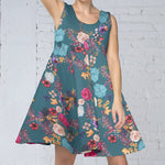 Satin Floral Winter Smaragd - Ribes y Casals
