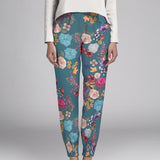 Satin Floral Winter Smaragd - Ribes y Casals