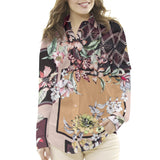 Satin Floral Winter Braun - Ribes y Casals