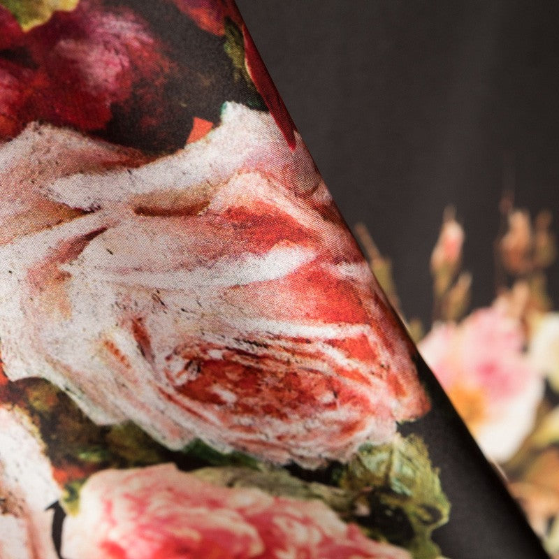 Satin Kimono Cretona Schwarz - Ribes y Casals