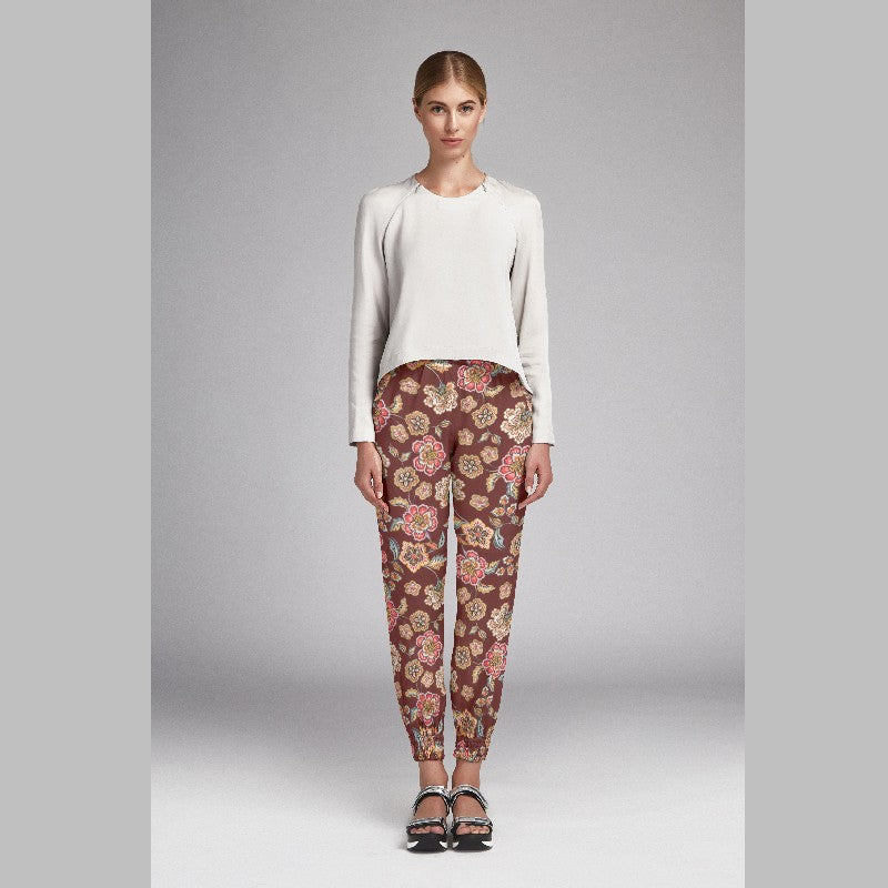 Satin Kimono Blumen Braun - Ribes y Casals