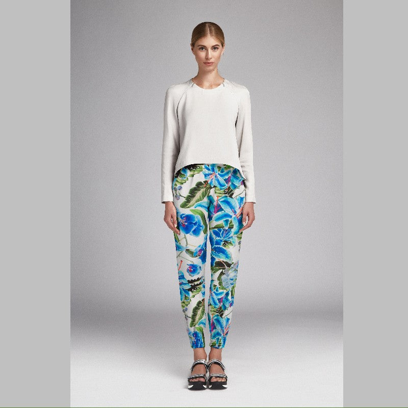 Satin Kimono Hibiskus Blau - Ribes y Casals