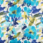 Satin Lurex Floral Türkis - Ribes y Casals