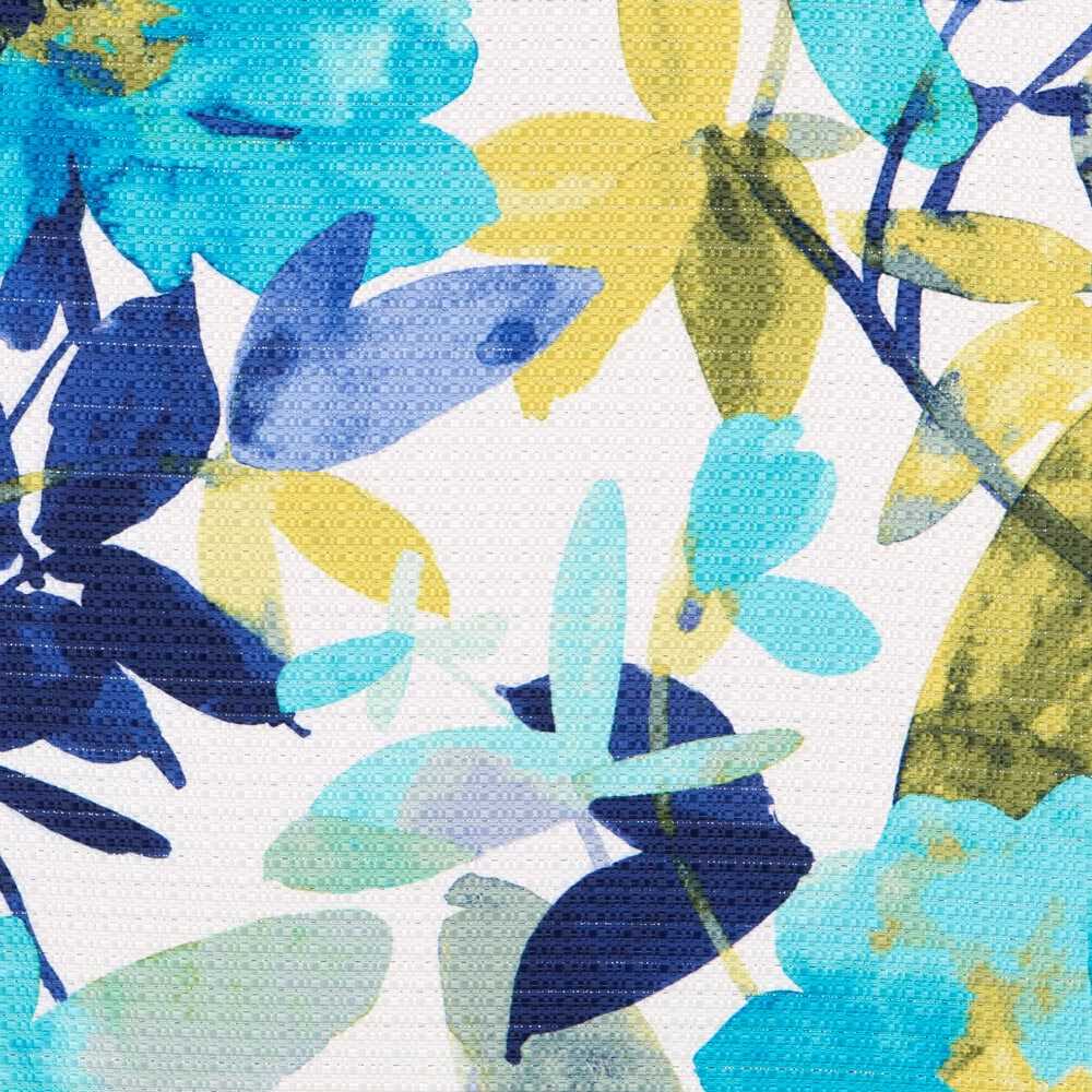 Satin Lurex Floral Türkis - Ribes y Casals