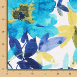 Satin Lurex Floral Türkis - Ribes y Casals