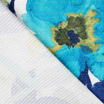 Satin Lurex Floral Türkis - Ribes y Casals