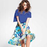 Satin Lurex Floral Türkis - Ribes y Casals