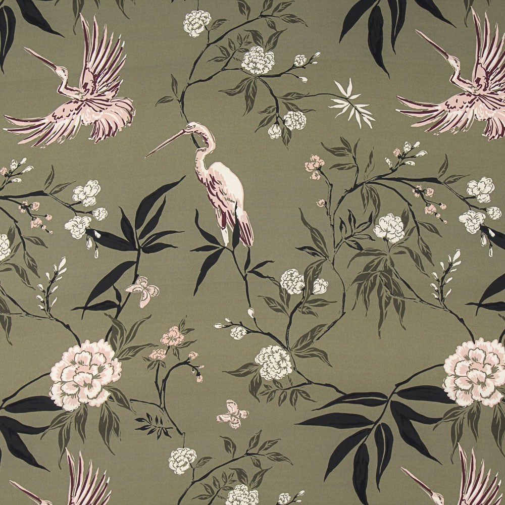 Satin Matte Floral Grün - Ribes y Casals