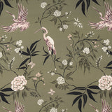 Satin Matte Floral Grün - Ribes y Casals