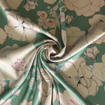 Satin Mode Retro Blume Grün - Ribes y Casals