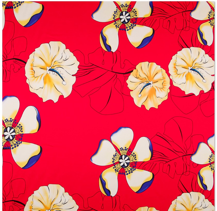 Satin Moda Hibiskus Rot - Ribes y Casals
