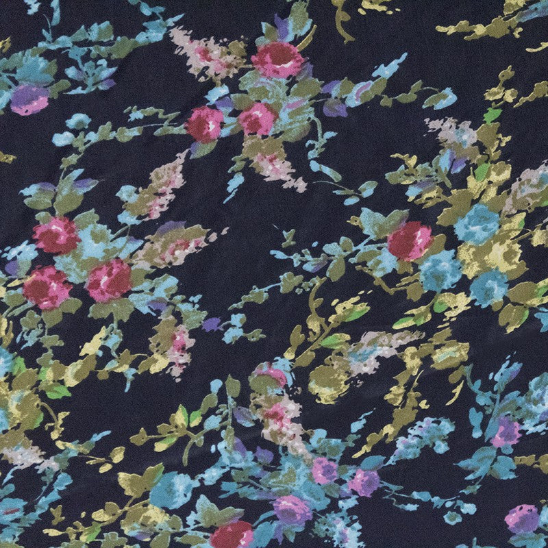 Satin Polyester Kontrast Marine - Ribes y Casals